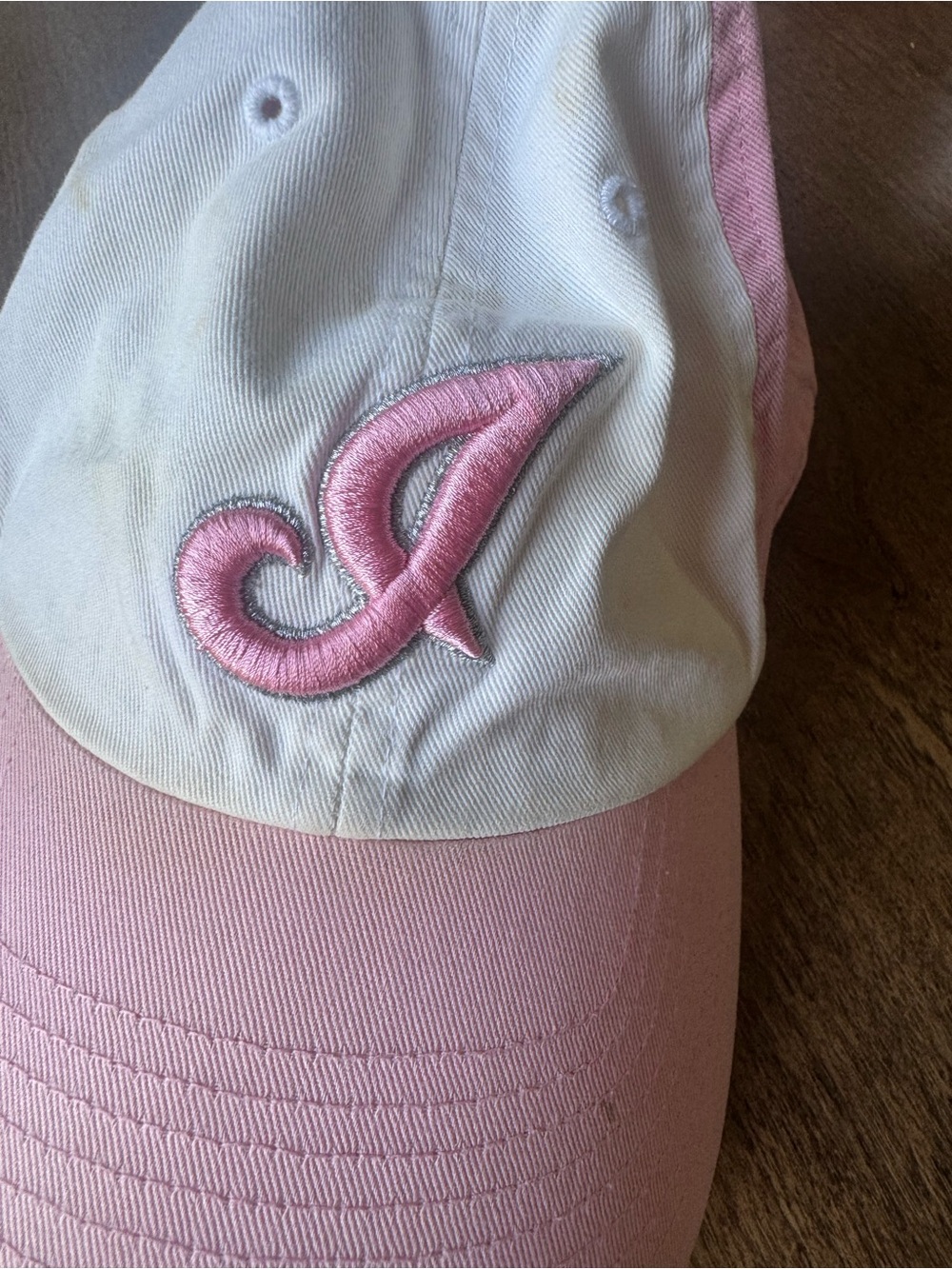 Cleveland Indians Pink & White Embroidered “I” Logo Baseball Cap